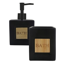 Jogo de Banheiro Bath Black 2 Peças - Mimo Style