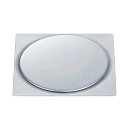 Kit 02 Ralos Click Up Quadrado para Chão 10cm Inox Prata