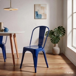 Kit 10 Cadeiras de jantar Iron Tolix com design industrial – Azul Escuro Kit 10 Cadeiras de jantar Iron Tolix com design industrial – Azul Escuro
