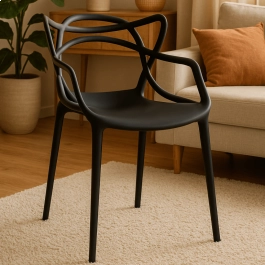 Kit 10 Cadeiras de jantar Master Allegra Design Moderno em Polipropileno - Preto