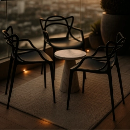 Kit 10 Cadeiras de jantar Master Allegra Design Moderno em Polipropileno - Preto Kit 10 Cadeiras de jantar Master Allegra Design Moderno em Polipropileno - Preto