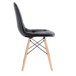 Kit 12 Cadeiras de jantar Charles Eames Eiffel Botonê Estofada – Preto