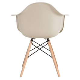 Kit 12 Cadeiras de jantar Charles Eames  Eiffel DAW em Polipropileno - Nude