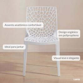 Kit 12 Cadeiras de jantar Gruvyer com design contemporâneo e anatômico - Branco Kit 12 Cadeiras de jantar Gruvyer com design contemporâneo e anatômico - Branco