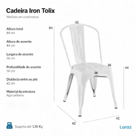 Kit 12 Cadeiras de jantar Iron Tolix com design industrial – Azul Escuro