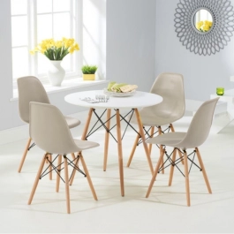 Kit 16 Cadeiras de jantar Charles Eames Eiffel DSW em Polipropileno - Nude Kit 16 Cadeiras de jantar Charles Eames Eiffel DSW em Polipropileno - Nude
