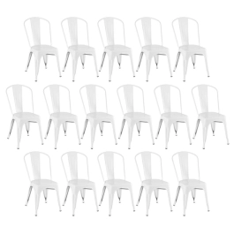Kit 16 Cadeiras de jantar Iron Tolix com design industrial – Branco