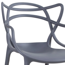 Kit 16 Cadeiras de jantar Master Allegra Design Moderno em Polipropileno - Cinza escuro