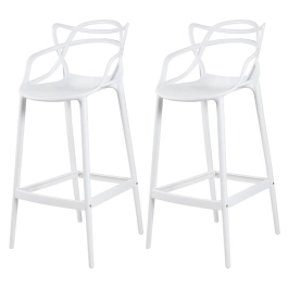 Kit 2 Banquetas alta para bancada Master Allegra em Polipropileno 78 cm - Branco