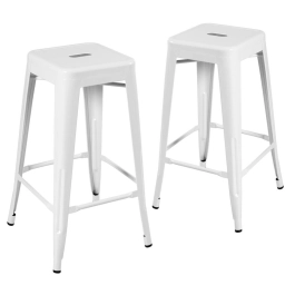 Kit 2 banquetas altas para bancada Iron Tolix 76 cm – Branco