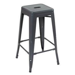 Kit 2 banquetas altas para bancada Iron Tolix 76 cm – Cinza Escuro