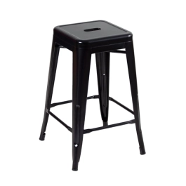 Kit 2 Banquetas média para bancada Iron Tolix 61 cm - Preto