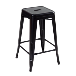 Kit 2 Banquetas média para bancada Iron Tolix 66 cm – Preto