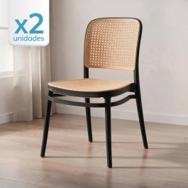 Kit 2 Cadeira de jantar Amis Lola com design moderno e assento confortável - Preto