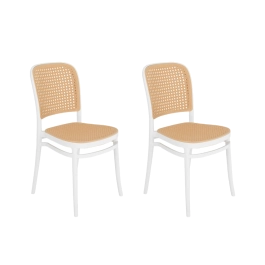 Kit 2 Cadeiras de jantar Amis Lola com design moderno e assento confortável - Branco