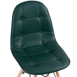 Kit 2 Cadeiras de jantar Charles Eames Eiffel Botonê Estofada - Verde escuro Kit 2 Cadeiras de jantar Charles Eames Eiffel Botonê Estofada - Verde escuro
