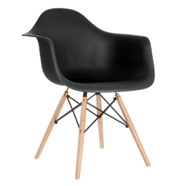 Kit 2 Cadeiras de jantar Charles Eames Eiffel DAW em Polipropileno - Preto Kit 2 Cadeiras de jantar Charles Eames Eiffel DAW em Polipropileno - Preto
