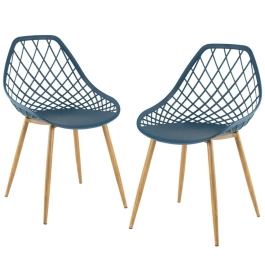 Kit 2 Cadeiras de jantar Clarice Cloe com design contemporâneo - Azul petróleo Kit 2 Cadeiras de jantar Clarice Cloe com design contemporâneo - Azul petróleo
