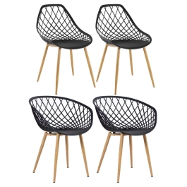 Kit 2 Cadeiras de jantar Clarice Nest + 2 cadeiras de jantar Clarice Cloe - Preto