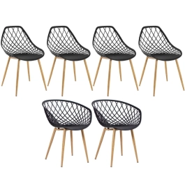 Kit 2 Cadeiras de jantar Clarice Nest + 4 cadeiras de jantar Clarice Cloe - Preto Kit 2 Cadeiras de jantar Clarice Nest + 4 cadeiras de jantar Clarice Cloe - Preto