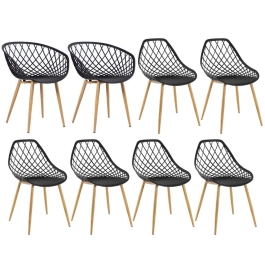 Kit 2 Cadeiras de jantar Clarice Nest + 6 cadeiras de jantar Clarice Cloe - Preto