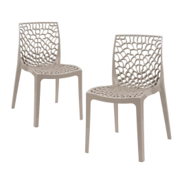 Kit 2 Cadeiras de jantar Gruvyer com design contemporâneo e anatômico - Nude Kit 2 Cadeiras de jantar Gruvyer com design contemporâneo e anatômico - Nude