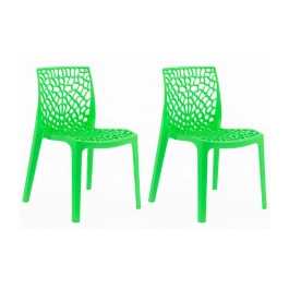 Kit 2 Cadeiras de jantar Gruvyer com design contemporâneo e anatômico - Verde Claro