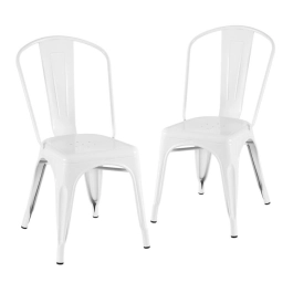 Kit 2 Cadeiras de jantar Iron Tolix com design industrial - Branco