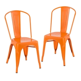 Kit 2 Cadeiras de jantar Iron Tolix com design industrial - Laranja