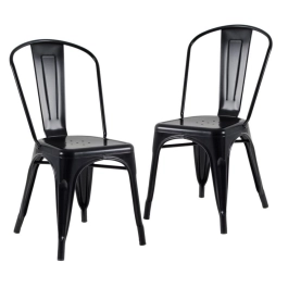 Kit 2 Cadeiras de jantar Iron Tolix com design industrial - Preto Semibrilho