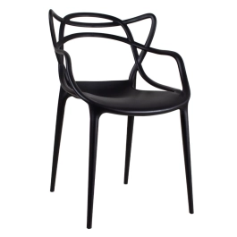 Kit 2 Cadeiras de jantar Master Allegra Design Moderno em Polipropileno - Preto