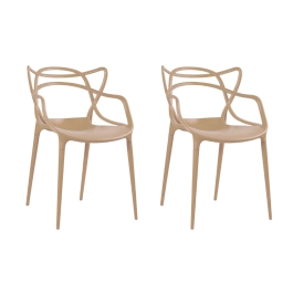 Kit 2 Cadeiras de jantar Masters Allegra com pés desmontáveis – Nude