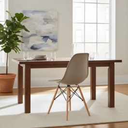 Kit 20 Cadeiras de jantar Charles Eames Eiffel DSW em Polipropileno com pés de madeira clara – Nude