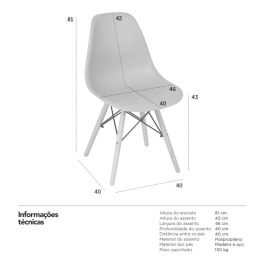 Kit 20 Cadeiras de jantar Charles Eames Eiffel DSW em Polipropileno com pés de madeira clara – Preto Kit 20 Cadeiras de jantar Charles Eames Eiffel DSW em Polipropileno com pés de madeira clara – Preto