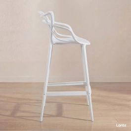 Kit 3 Banquetas alta para bancada Master Allegra em Polipropileno 78 cm - Branco
