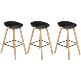 Kit 3 banquetas altas bancada cozinha Cassia BD 76 cm - Preto