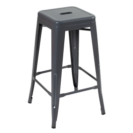 Kit 3 banquetas altas para bancada Iron Tolix 76 cm – Cinza Escuro Kit 3 banquetas altas para bancada Iron Tolix 76 cm – Cinza Escuro