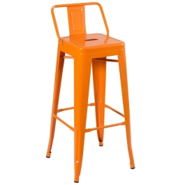 Kit 3 banquetas altas para bancada Iron Tolix com encosto 76 cm – Laranja Kit 3 banquetas altas para bancada Iron Tolix com encosto 76 cm – Laranja