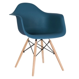 Kit 3 Cadeiras de jantar Charles Eames Eiffel DAW em Polipropileno - Azul petróleo Kit 3 Cadeiras de jantar Charles Eames Eiffel DAW em Polipropileno - Azul petróleo