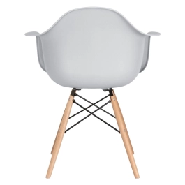 Kit 3 Cadeiras de jantar Charles Eames  Eiffel DAW em Polipropileno - Cinza claro