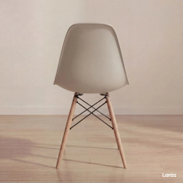 Kit 3 Cadeiras de jantar Charles Eames Eiffel DSW em Polipropileno - Nude