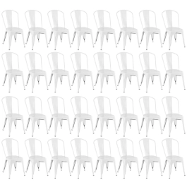 Kit 32 Cadeiras de jantar Iron Tolix com design industrial – Branco