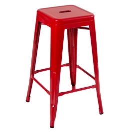 Kit 4 Banquetas alta para bancada Iron Tolix 76 cm – Vermelho