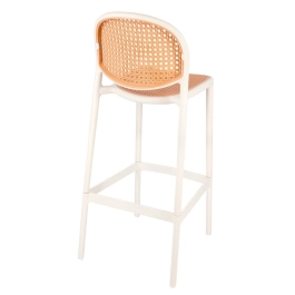 Kit 4 Banquetas alta para bancada Mumbai com assento anatômico 78 cm – Branco