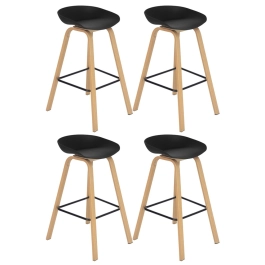 Kit 4 banquetas altas bancada cozinha Cassia BD 76 cm - Preto