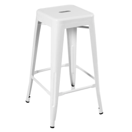 Kit 4 banquetas altas para bancada Iron Tolix 76 cm – Branco