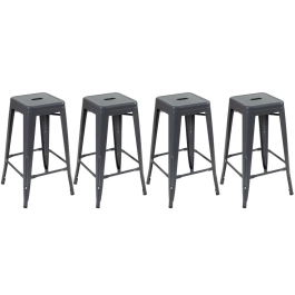Kit 4 banquetas altas para bancada Iron Tolix 76 cm – Cinza Escuro
