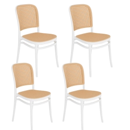 Kit 4 Cadeiras de jantar Amis Lola com design moderno e assento confortável - Branco