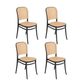 Kit 4 Cadeiras de jantar Amis Lola com design moderno e assento confortável - Preto