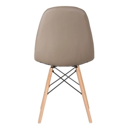Kit 4 Cadeiras de jantar Charles Eames Eiffel Botonê Estofada - Nude